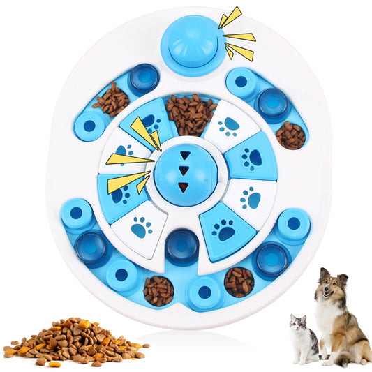 Blue Anti-Choking Puzzle Dog Food Dispenser Engaging Training Toy TrendyPet's Zone