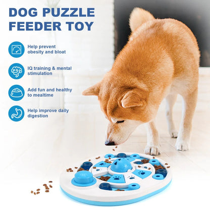 Blue Anti-Choking Puzzle Dog Food Dispenser Engaging Training Toy TrendyPet's Zone