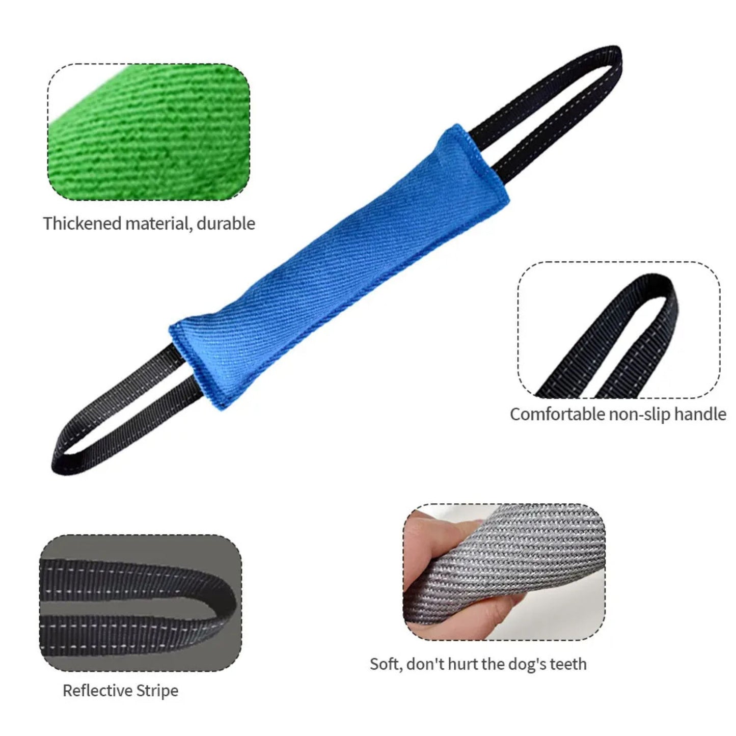 Blue Durable Dog Tug Toy Pillow for Interactive Training TrendyPet's Zone