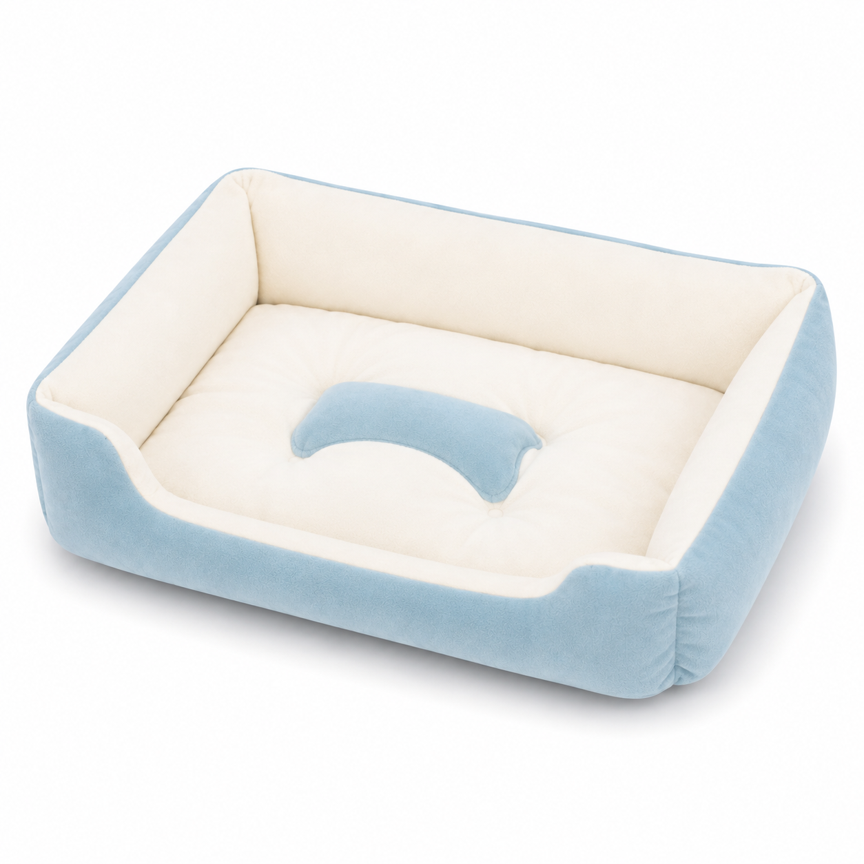Blue Gray soft dog sleeping sofa bed with PP cotton nest, ideal for small to large dogs and puppies, cozy pet kennel mat.