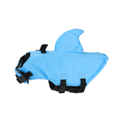 Blue Shark swim safety vest for dogs by TrendyPet's Zone, stylish dog life jacket in blue, suitable for all sizes and breeds.