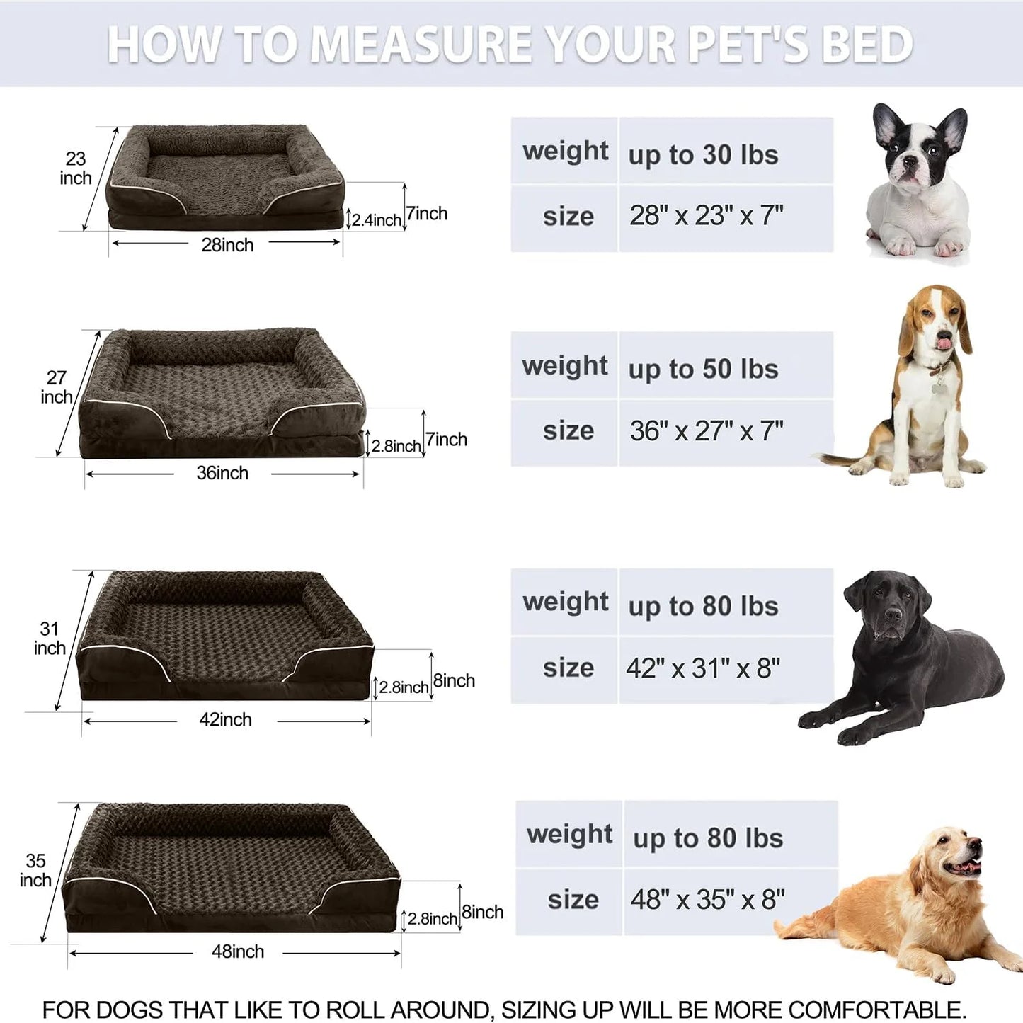 Emerald Bolster Dog Bed with Waterproof Lining & Non-Skid Bottom, Washable, Orthopedic Egg Foam Couch TrendyPet's Zone