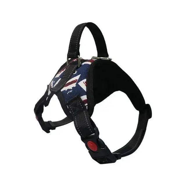 British Flag Colors Pet Dogs Adjustable Harness Small and Large Dog Harness Vest - TrendyPet's Zone
