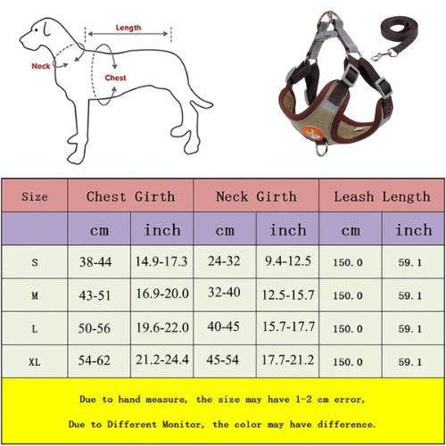 Brown Pet Dog Harness and Leash Set Adjustable Puppy Harness Vest Reflective Walking Lead Leash For Small Dogs Chihuahua - TrendyPet's Zone