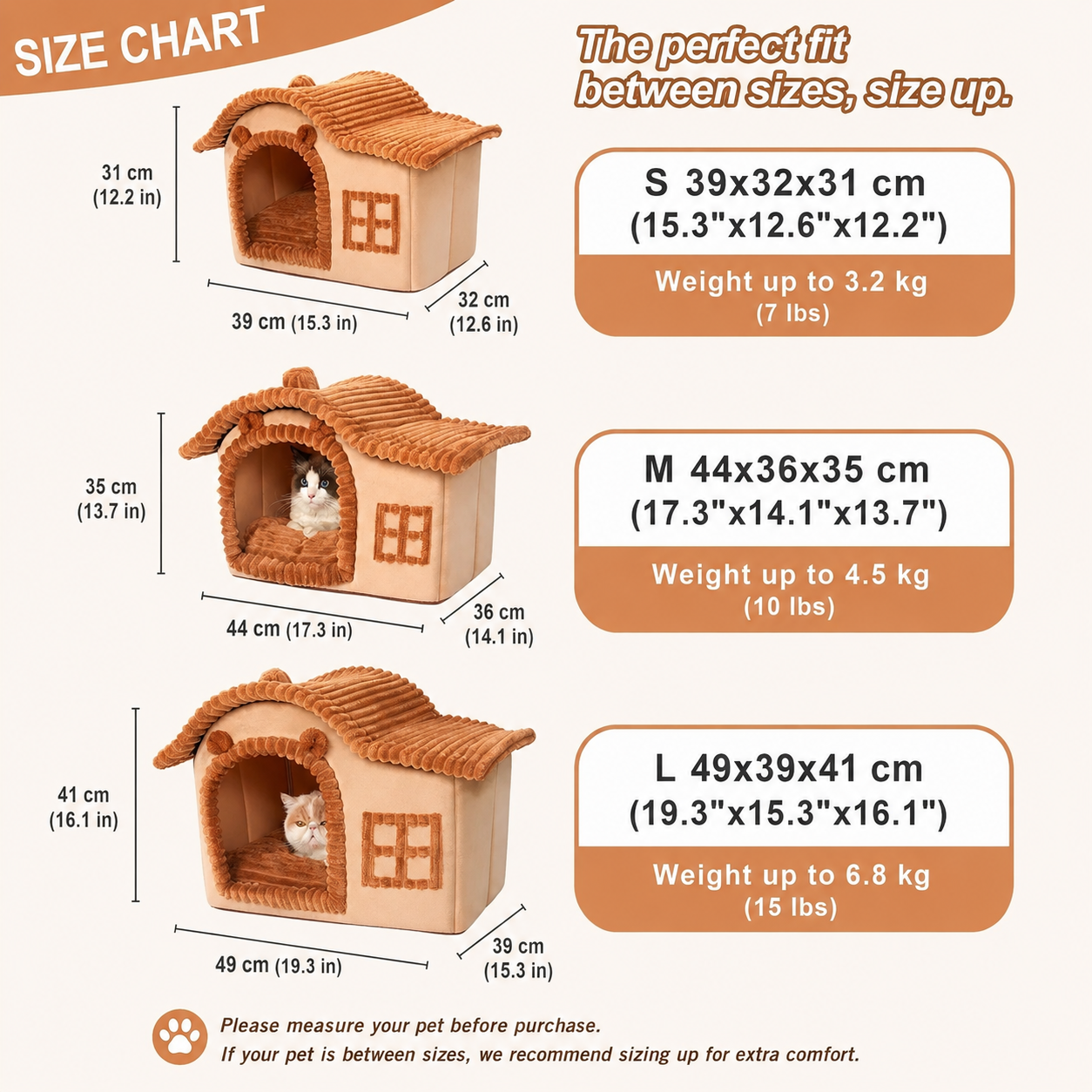Brown foldable cat house with bed, basket, and cave sofa by TrendyPet's Zone, designed for cozy feline comfort.