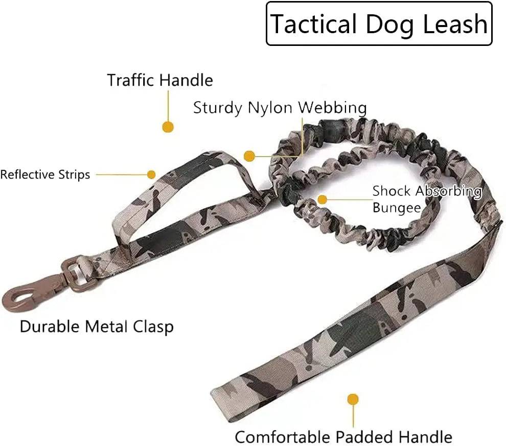 Camouflage Durable Tactical Dog Collar Leash Set Military Pet Collars Heavy Duty For Dogs Training Accessories - TrendyPet's Zone