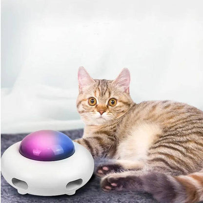 Cat Toy Smart Teaser Pet Turntable Catching Training USB Charging Interactive Auto Replacement Feather - TrendyPet's Zone