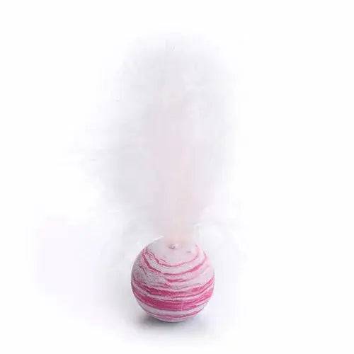 Pink Interactive Cat Toy Star Texture Feather Foam Ball - TrendyPet's Zone