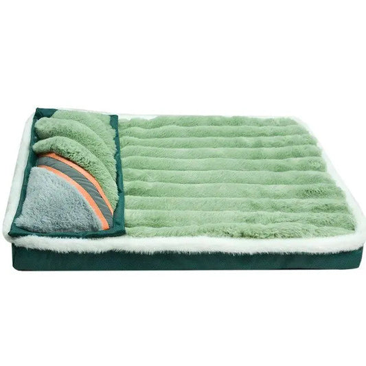 Green Dog Sleeping Pad Bed With Pillow Soft And Comfortable Warm Removable And Machine Washable TRENDYPET'S ZONE