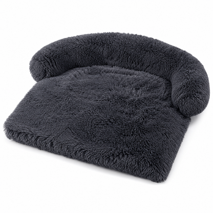 Dark gray washable plush dog bed and sofa mat by TrendyPet's Zone, winter warm cushion with removable cover for pets.