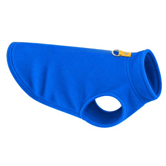 Deep blue fleece winter sweater for dogs from TrendyPet's Zone, featuring a cozy jacket vest for puppies.