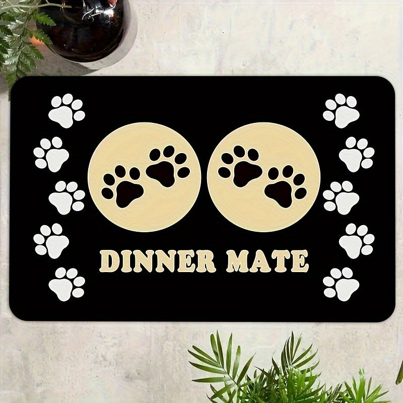 Dinner Mate Dog Paw Print Rug Cute Pattern Carpet Mat for Living Room, Bedroom & Entryway TrendyPet's Zone