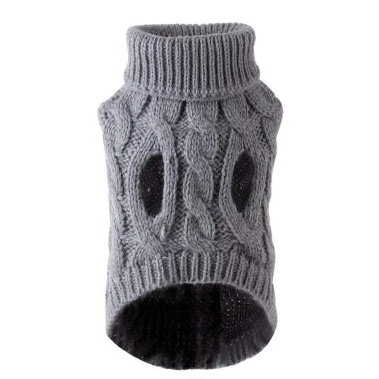 Gray Dog Sweaters for Winter Warm Clothes Turtleneck Knitted Vest Coat TRENDYPET'S ZONE
