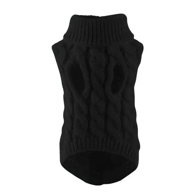 Black Winter Pet Sweaters Turtleneck Knitted Vest Coat TRENDYPET'S ZONE