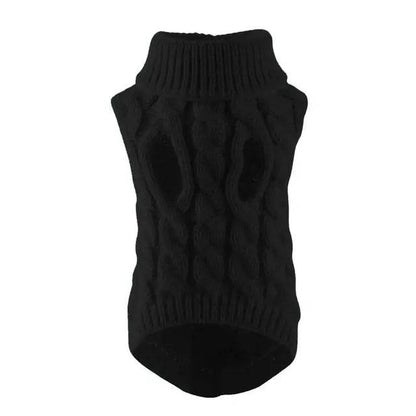 Black Winter Pet Sweaters Turtleneck Knitted Vest Coat TRENDYPET'S ZONE