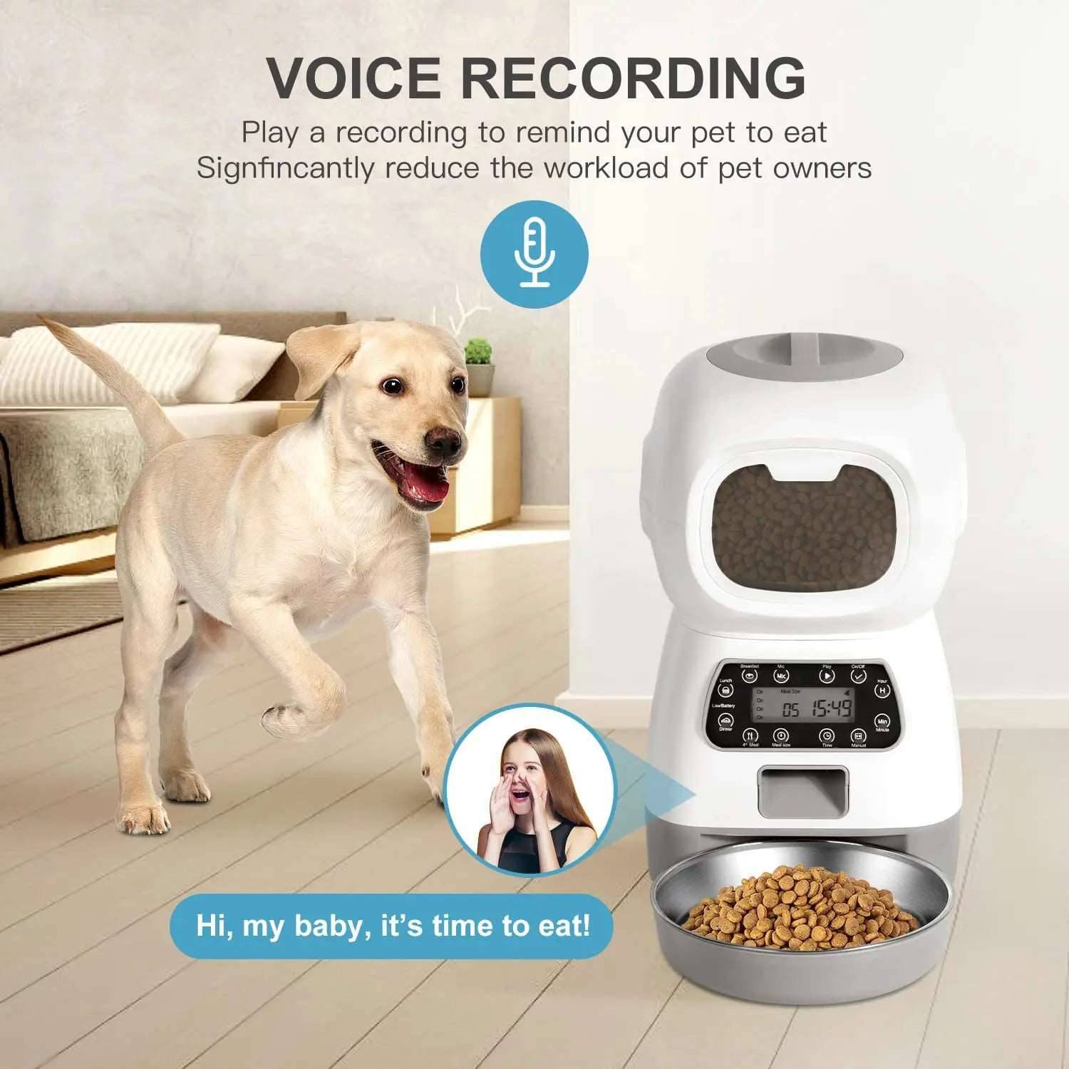 Dual Power Supply 3.5L Robot Smart Automatic Pet Food Dispenser For Dog Cat Bowl Timer Water Dispenser Auto Sensor No Wifi TRENDYPET'S ZONE