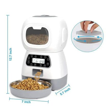 Dual Power Supply 3.5L Robot Smart Automatic Pet Food Dispenser For Dog Cat Bowl Timer Water Dispenser Auto Sensor No Wifi TRENDYPET'S ZONE