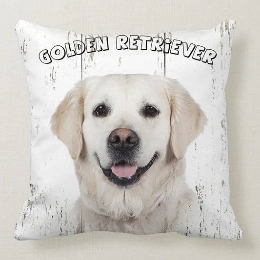 Golden Retriever Cute Dog Pillowcase Car Bed Sofa Bedroom Decor Cushion Cover - TrendyPet's Zone
