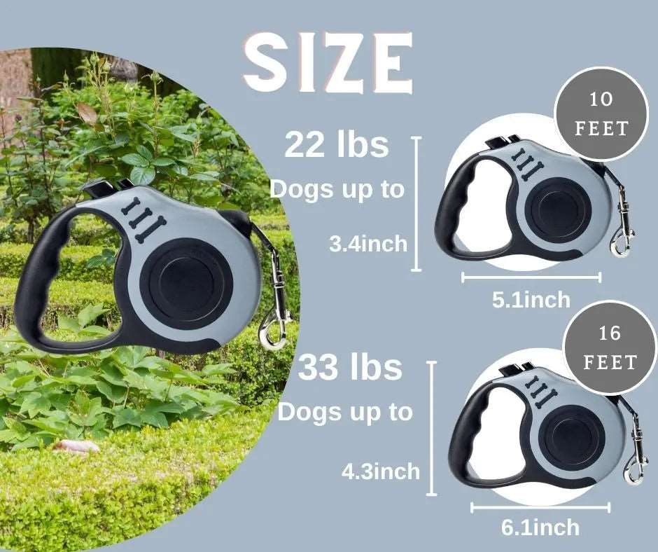 Gray Dog Leash 3m 5m Durable Leash Automatic Retractable Nylon Cat Lead Extension Puppy Walking Running Lead Roulette For Dog - TrendyPet's Zone