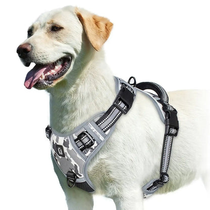 Gray No-Pull Dog Adjustable Harness with Easy Control Handle TrendyPet's Zone