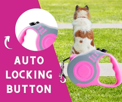 Gray Pink Dog Leash 3m 5m Durable Leash Automatic Retractable Nylon Cat Lead Extension Puppy Walking Running Lead Roulette For Dog - TrendyPet's Zone