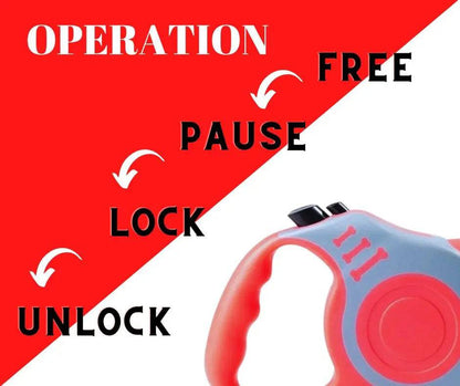 Gray Red Dog Leash 3m 5m Durable Leash Automatic Retractable Nylon Cat Lead Extension Puppy Walking Running Lead Roulette For Dog - TrendyPet's Zone