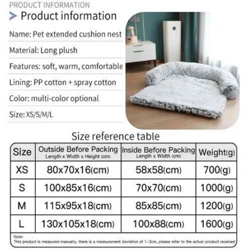 Gray Washable Removable Plush Pet Dog Bed Sofa House Mat Kennel Winter Warm Bed Pad Washable Dog Cushion Blanket Sofa Cover TRENDYPET'S ZONE