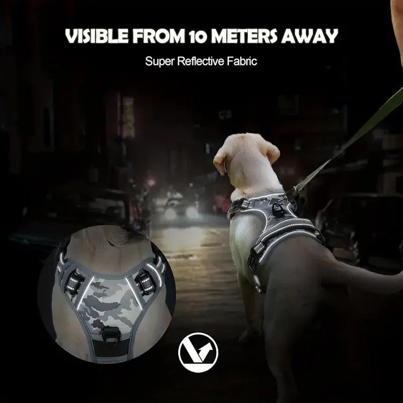 Black No-Pull Dog Adjustable Harness with Easy Control Handle - TrendyPet's Zone