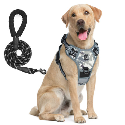 Gray No-Pull Dog Adjustable Harness with Easy Control Handle - TrendyPet's Zone