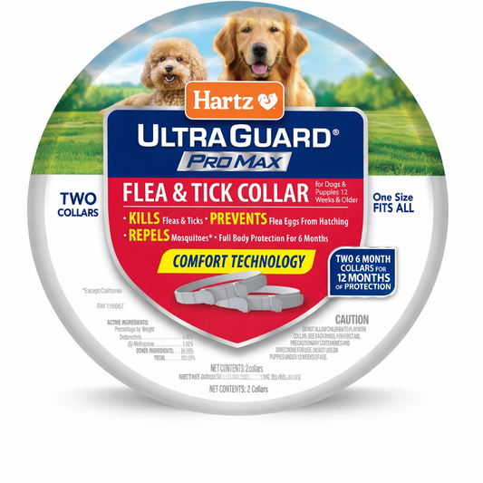 Gray UltraGuard ProMax Flea & Tick Collar for Dogs & Puppies, 12 Months Protection, Soft & Comfortable, 6-Months Protection Each, 2 Collars TrendyPet's Zone