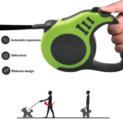 Green Dog Leash 3m 5m Durable Leash Automatic Retractable Nylon Cat Lead Extension Puppy Walking Running Lead Roulette For Dog - TrendyPet's Zone