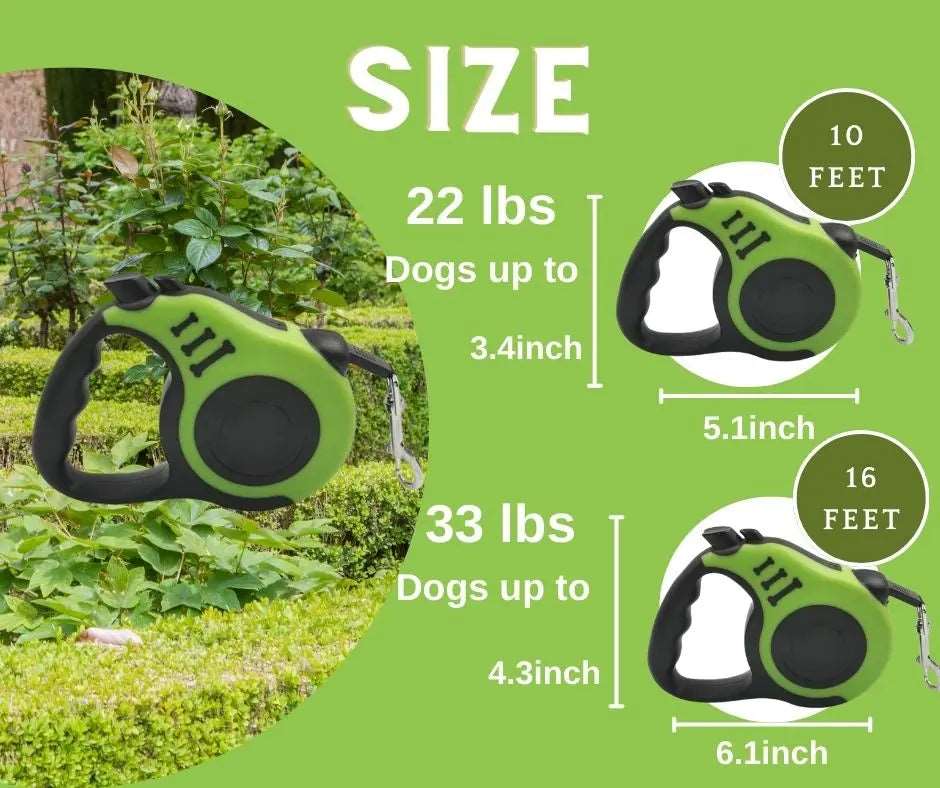 Green Dog Leash 3m 5m Durable Leash Automatic Retractable Nylon Cat Lead Extension Puppy Walking Running Lead Roulette For Dog - TrendyPet's Zone