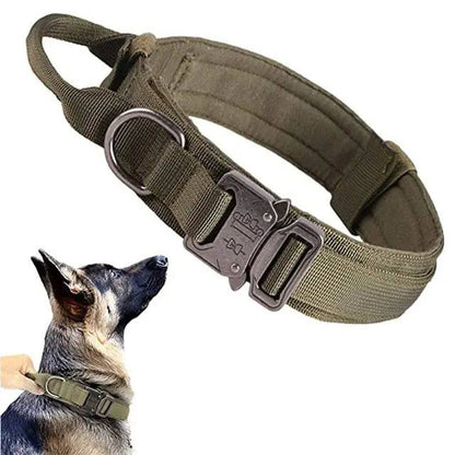 Green Durable Tactical Dog Collar Leash Set Military Pet Collars Heavy Duty For Dogs Training Accessories - TrendyPet's Zone