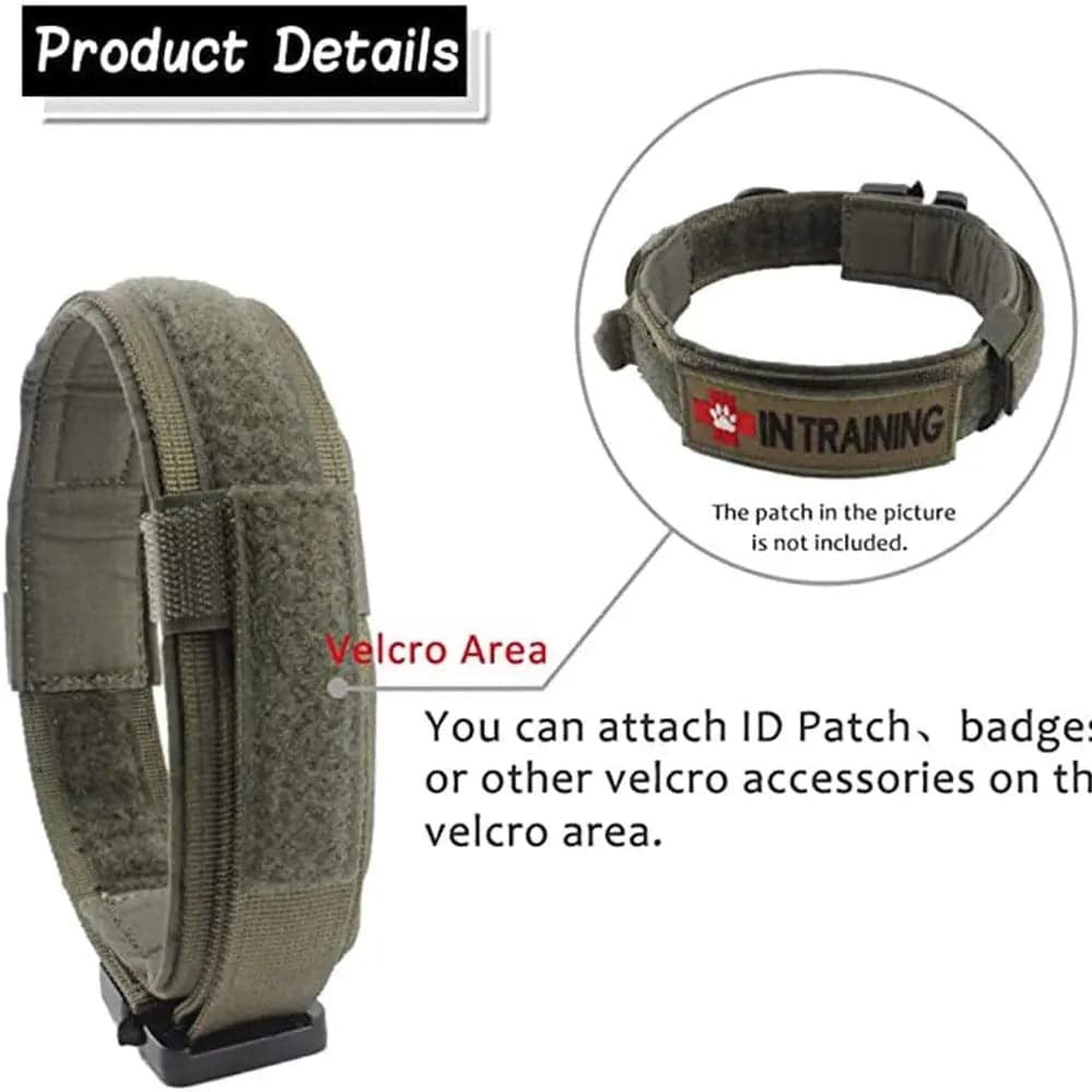 Green Durable Tactical Dog Collar Leash Set Military Pet Collars Heavy Duty For Dogs Training Accessories - TrendyPet's Zone