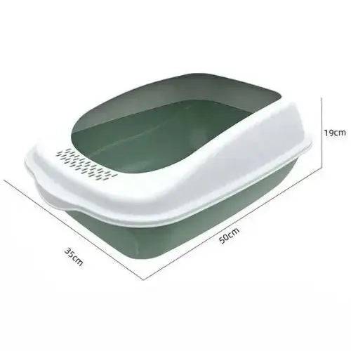 Green Fully Enclosed - Semi-sealed Pet Cat Litter Box Anti-Splash Deodorant Cat Toilet Two-Way Litter Tray with Shovel Litter Tray - TrendyPet's Zone