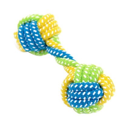 Green Dumbbell Rope Chew Toy for Puppies Teething & Anxiety Relief TrendyPet's Zone