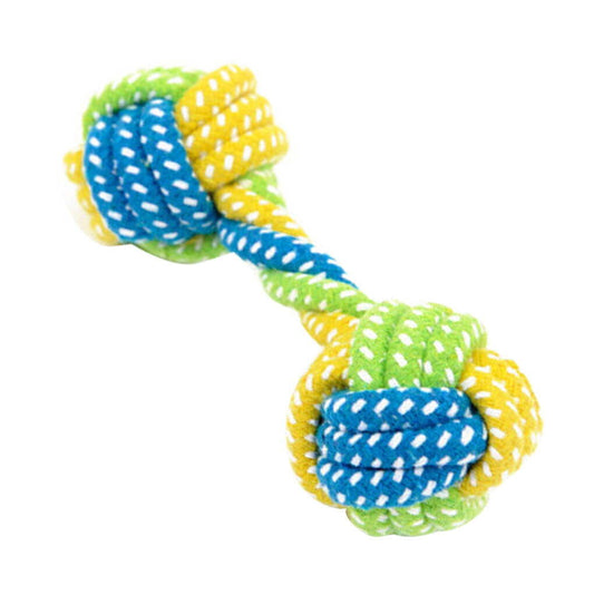 Green Dumbbell Rope Chew Toy for Puppies Teething & Anxiety Relief TrendyPet's Zone