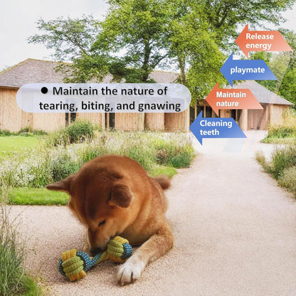 Green Dumbbell Rope Chew Toy for Puppies Teething & Anxiety Relief TrendyPet's Zone