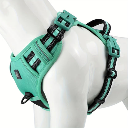 Green No-Pull Dog Adjustable Harness with Easy Control Handle - TrendyPet's Zone