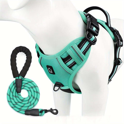 Green No-Pull Dog Adjustable Harness with Easy Control Handle - TrendyPet's Zone