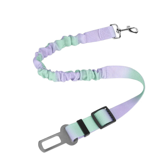 Green Purple Pastel Elastic Pet Car Traction Rope Seat Belt Leash – Adjustable Shock-Absorbing Car Safety Harness Tether for Dogs & Cats TrendyPet's Zone