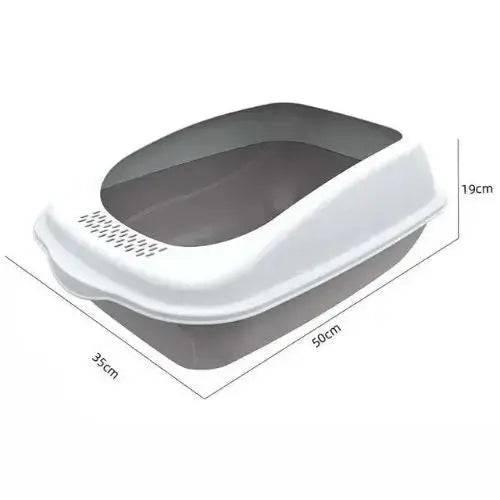 Grey Fully Enclosed - Semi-sealed Pet Cat Litter Box Anti-Splash Deodorant Cat Toilet Two-Way Litter Tray with Shovel Litter Tray - TrendyPet's Zone