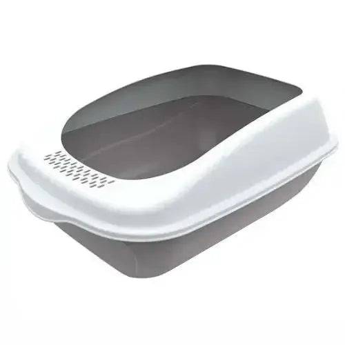 Grey Fully Enclosed - Semi-sealed Pet Cat Litter Box Anti-Splash Deodorant Cat Toilet Two-Way Litter Tray with Shovel Litter Tray - TrendyPet's Zone