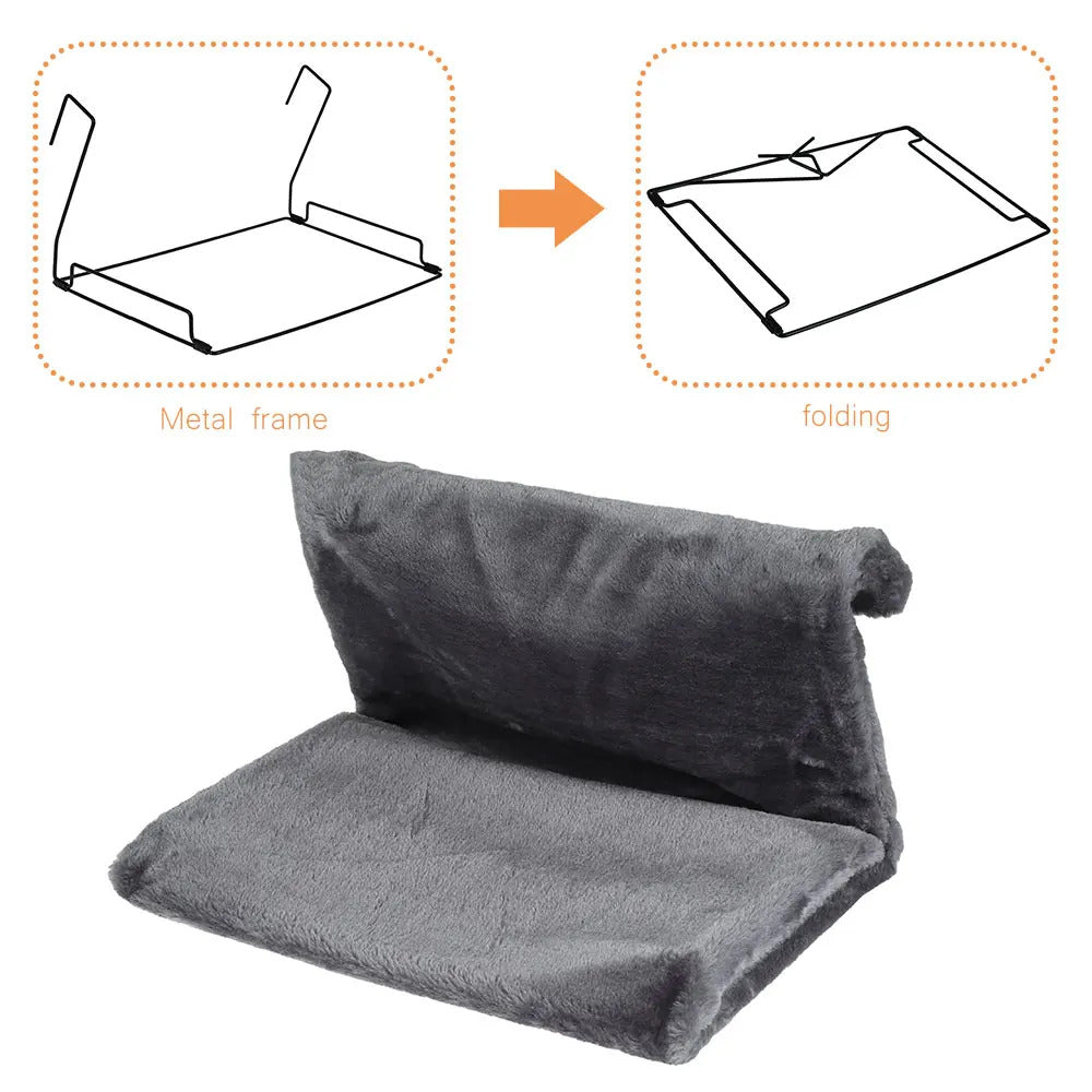 Grey Collapsible Cat Hammock Bed Hanging Radiator Cradle - TrendyPet's Zone