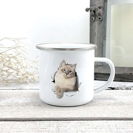 #03 Creative 3d Print Cat Enamel Coffee Tea Mugs Home Breakfast Dessert Cups with Handle TRENDYPET'S ZONE
