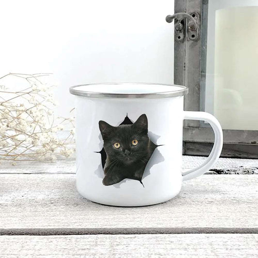 #08 Creative 3d Print Cat Enamel Coffee Tea Mugs Home Breakfast Dessert Cups with Handle TRENDYPET'S ZONE