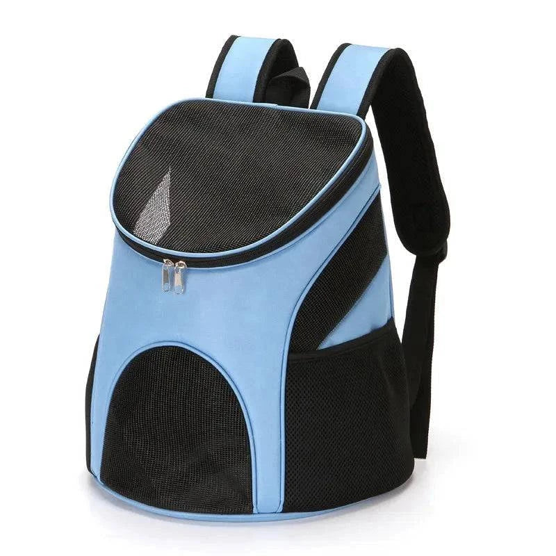 Blue Portable Foldable Mesh Pet Carrier Dog Backpack Breathable Bag Cat Large Capacity Outdoor Travel Carrier Double Shoulder Bag TRENDYPET'S ZONE