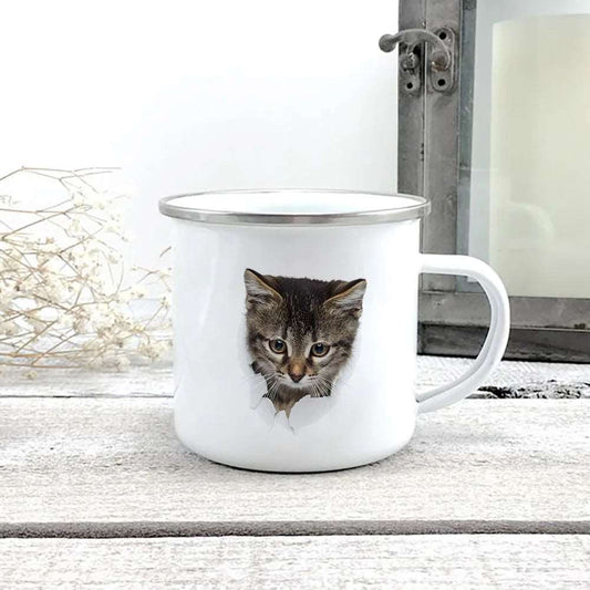 #02 Creative 3d Print Cat Enamel Coffee Tea Mugs Home Breakfast Dessert Cups with Handle TRENDYPET'S ZONE