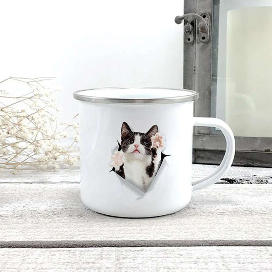 #06 Creative 3d Print Cat Enamel Coffee Tea Mugs Home Breakfast Dessert Cups with Handle TRENDYPET'S ZONE