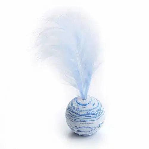 Blue Interactive Cat Toy Star Texture Feather Foam Ball - TrendyPet's Zone